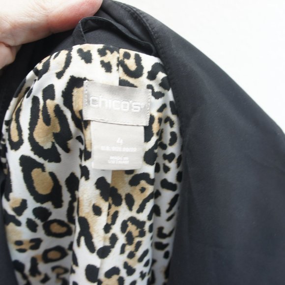 Chicos black hooded trench coat size 4 - Picture 4 of 4